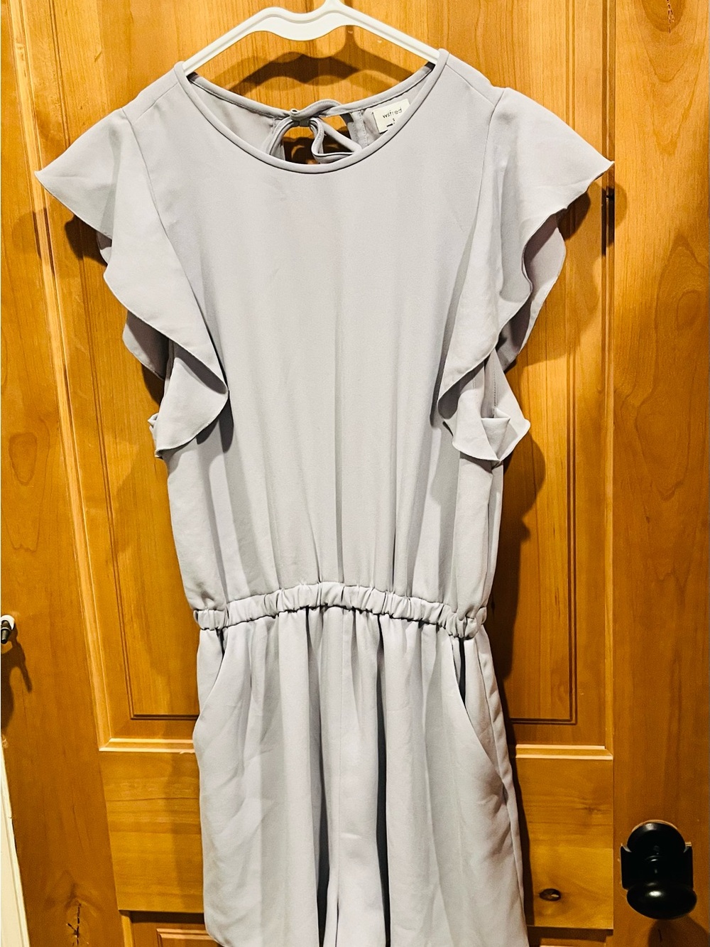 Wilfred Light Gray Flutter Sleeve Dress